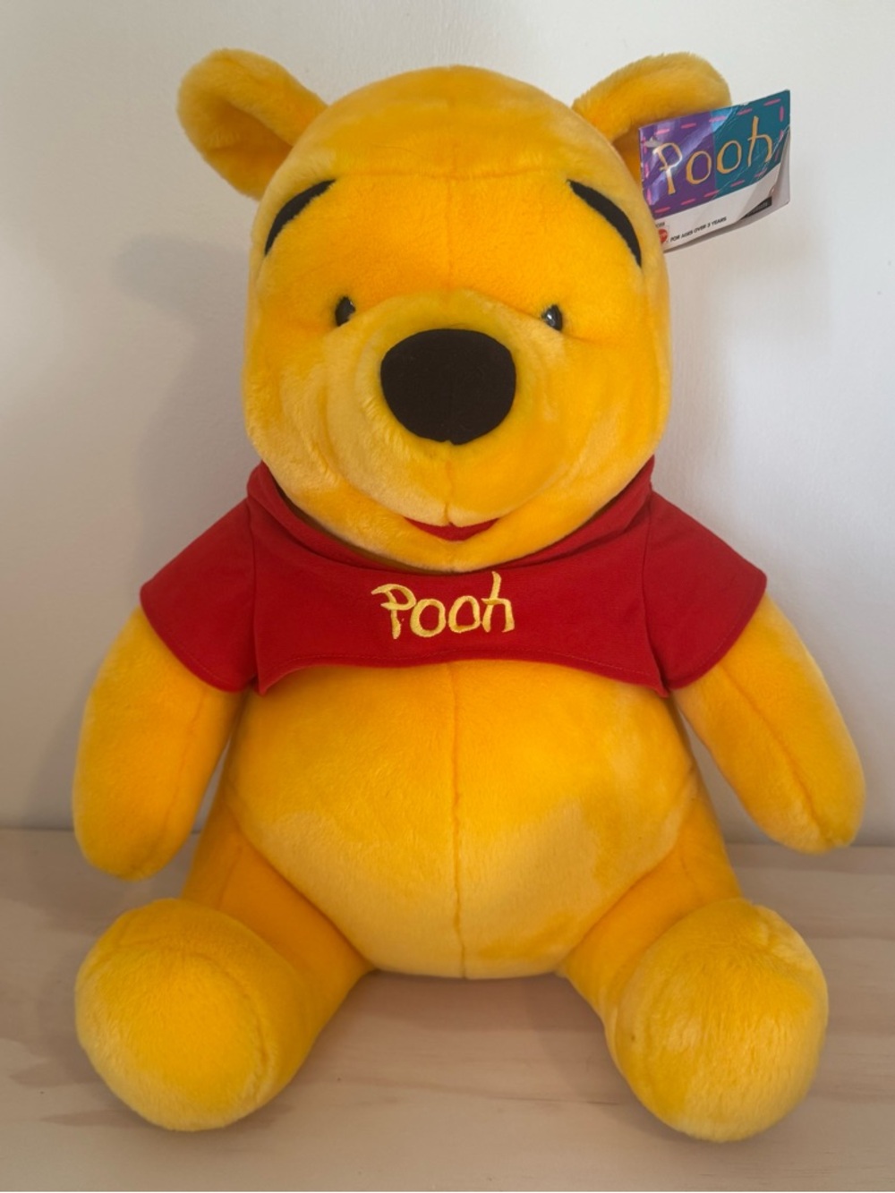 Vintage Disney 24” Winnie The Pooh Large Seated Plush Mattel Arcotoys NEW W TAGS